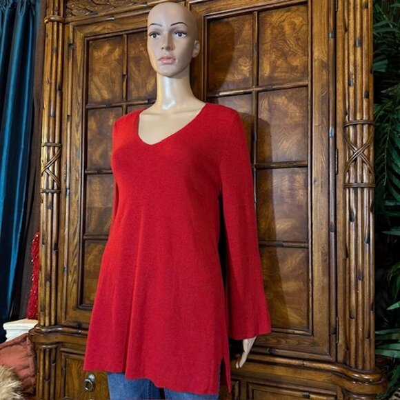 Chico's Stiletto Flutter Sleeve Vneck Sweater - Picture 2 of 11